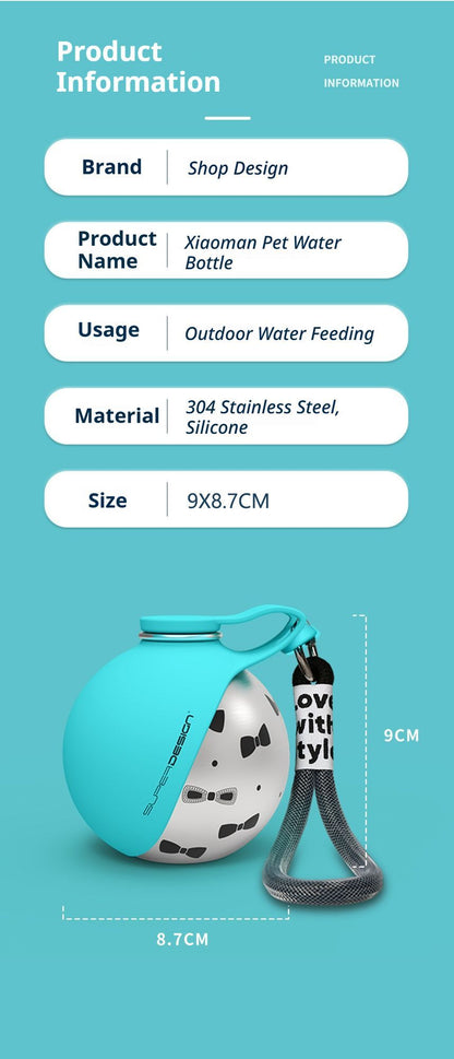 Blue Floral Print Xiaoman Portable Pet Water Bottle V1221-BLUE-FLORAL-PRINT-XIAOMAN-PORTABLE-PET-WATER-BOTTLE