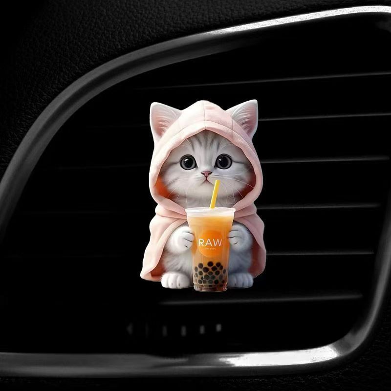 [VentStyle]BlueHoodieKitten+PinkMilkTeaKitten-2-PieceSet V1221-BLUEHOODIEKITTEN-PINKMILKTEAKITTEN