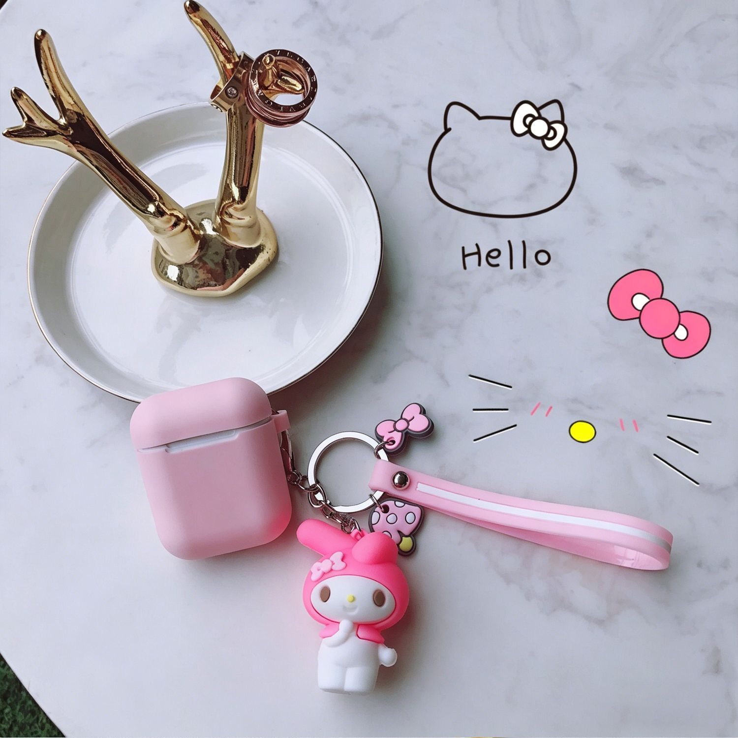 Brown jumpsuit + geometric reindeer Apple AirPods 3 V1221-BROWN-JUMPSUIT-GEOMETRIC-REINDEER-APPLE-AIRPODS-3