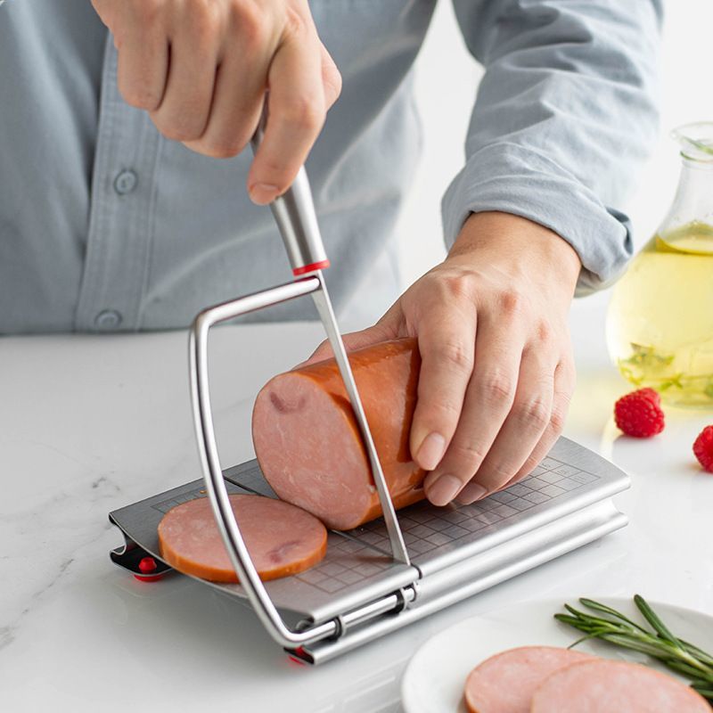 A stainless steel cheese slicer with scales-With scale V1221-CHEESE-SLICER-WITH-SCALE