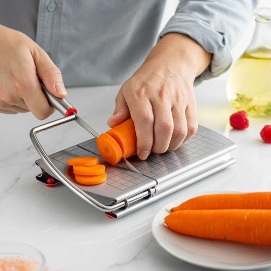 A stainless steel cheese slicer with scales-With scale V1221-CHEESE-SLICER-WITH-SCALE