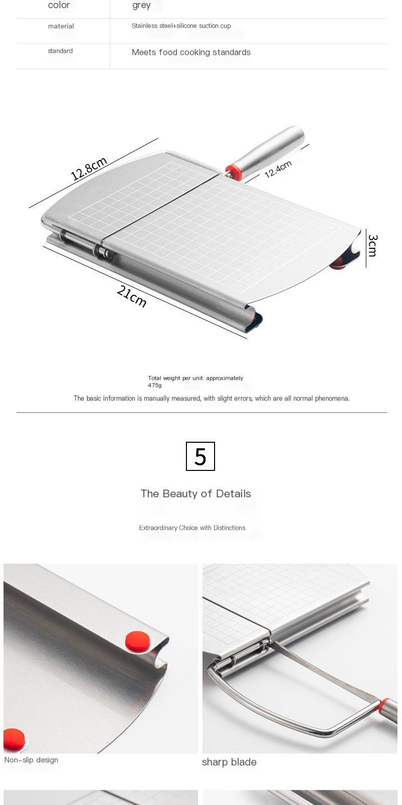 A stainless steel cheese slicer with scales-With scale V1221-CHEESE-SLICER-WITH-SCALE