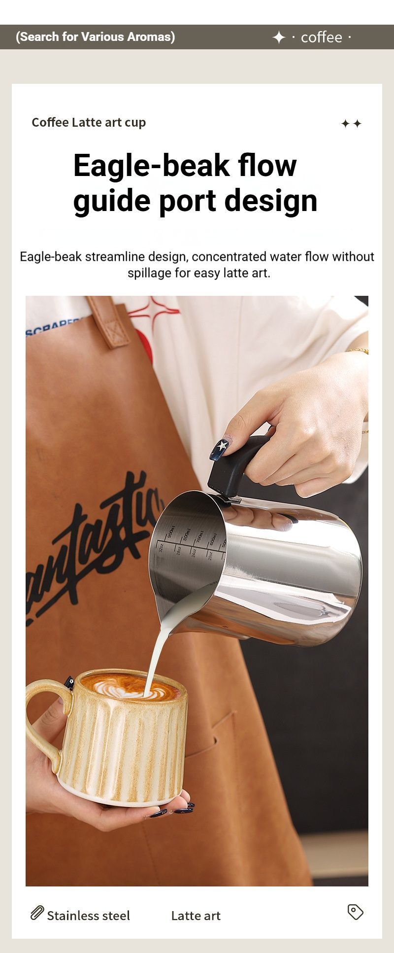 StainlessSteelCoffeeLatteArtCup600ml-ModelA V1221-COFFEELATTEARTCUP600ML-MODELA