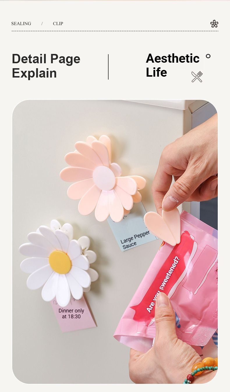 Daisy Sealing Clips Set Pink V1221-DAISY-SEALING-CLIPS-SET-PINK