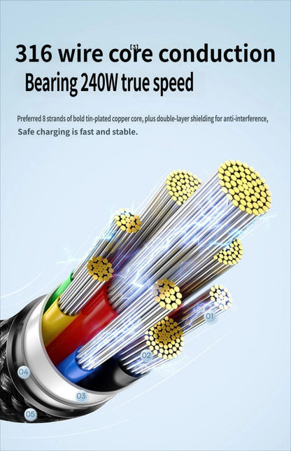 Data cable CtoC 240w 1m-Black V1221-DATA-CABLE-CTOC-240W-1M-BLACK
