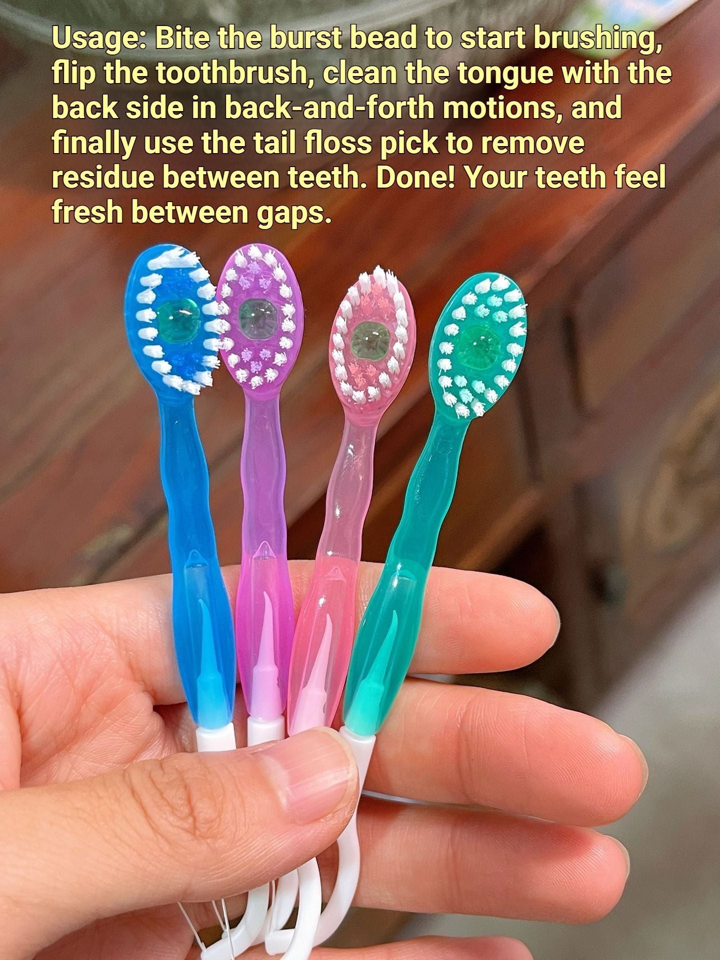Disposable 3-in-1 Soft Toothbrush with Burst Bead V1221-DISPOSABLE-3-IN-1-SOFT-TOOTHBRUSH-WITH-BURST-BEAD