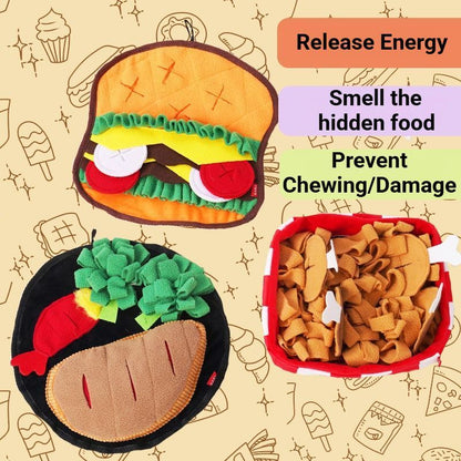 Dog Snuffle Mat for Foraging and Enrichment hamburger V1221-DOG-SNUFFLE-MAT-FOR-FORAGING-AND-ENRICHMENT-HAMBURGER