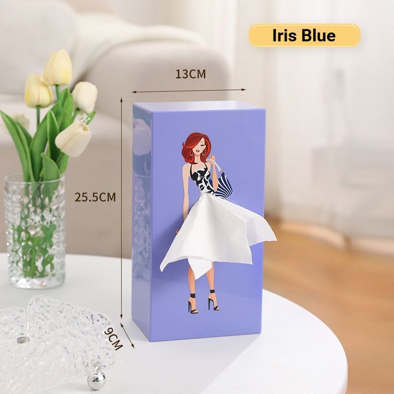 Dreamy Iris Blue Princess Tissue Box Holder V1221-DREAMY-IRIS-BLUE-PRINCESS-TISSUE-BOX-HOLDER