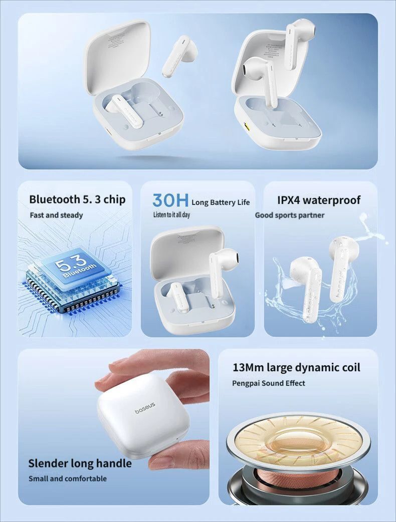 E16 Bluetooth headset-Blue V1221-E16-BLUETOOTH-HEADSET-BLUE