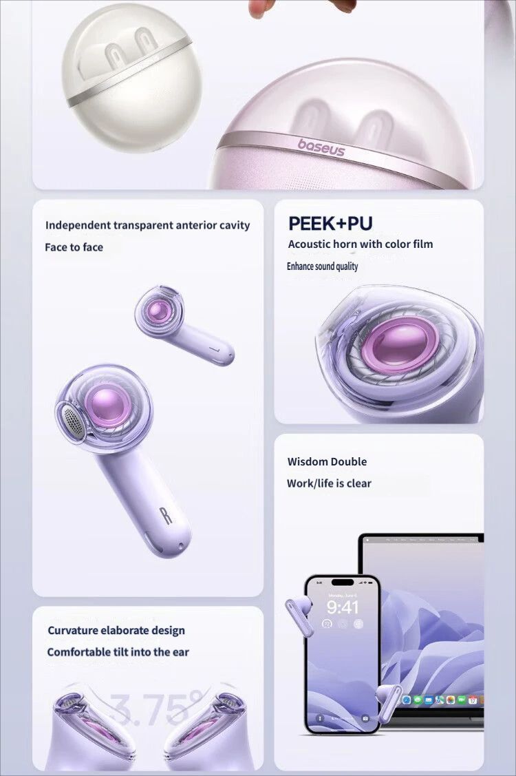 E5 Bluetooth headset-Pink V1221-E5-BLUETOOTH-HEADSET-PINK