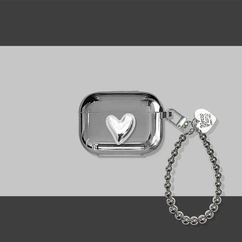Electroplated 3D Heart + Bracelet Apple AirPods 4 V1221-ELECTROPLATED-3D-HEART-BRACELET-APPLE-AIRPODS-4