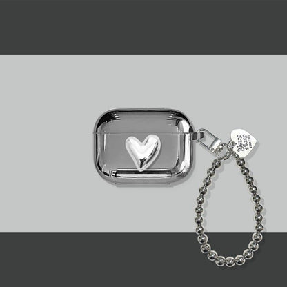 Electroplated 3D Heart + Bracelet Apple AirPods 4 V1221-ELECTROPLATED-3D-HEART-BRACELET-APPLE-AIRPODS-4
