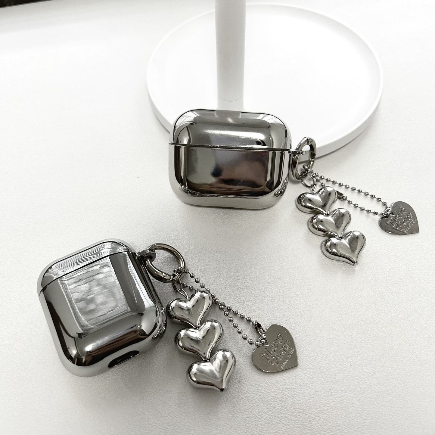Electroplated 3D Heart + Bracelet Apple AirPods 4 V1221-ELECTROPLATED-3D-HEART-BRACELET-APPLE-AIRPODS-4