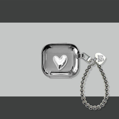 Electroplated 3D Heart + Bracelet Apple AirPods Pro 2 V1221-ELECTROPLATED-3D-HEART-BRACELET-APPLE-AIRPODS-PRO-2