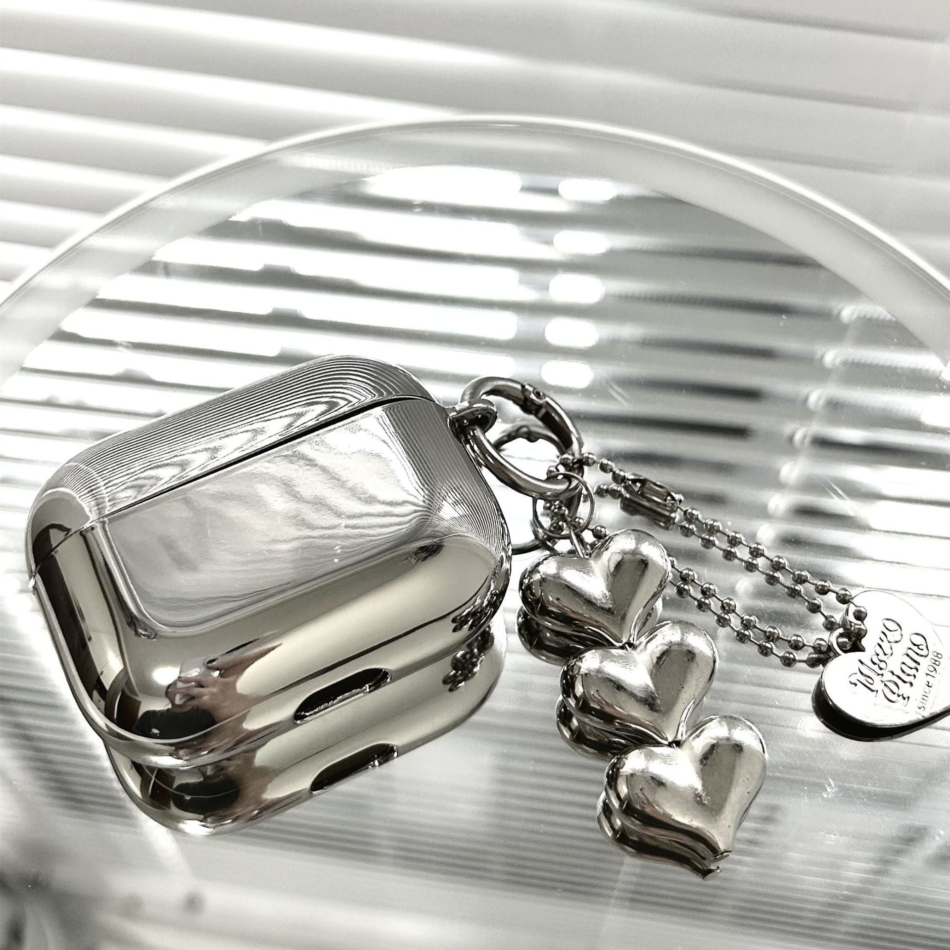 Electroplated 3D Heart + Bracelet Apple AirPods Pro 2 V1221-ELECTROPLATED-3D-HEART-BRACELET-APPLE-AIRPODS-PRO-2