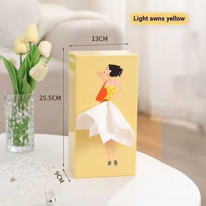 Elegant Light Mango Yellow Princess Tissue Box Holder V1221-ELEGANT-LIGHT-MANGO-YELLOW-PRINCESS-TISSUE-BOX-HOLDER
