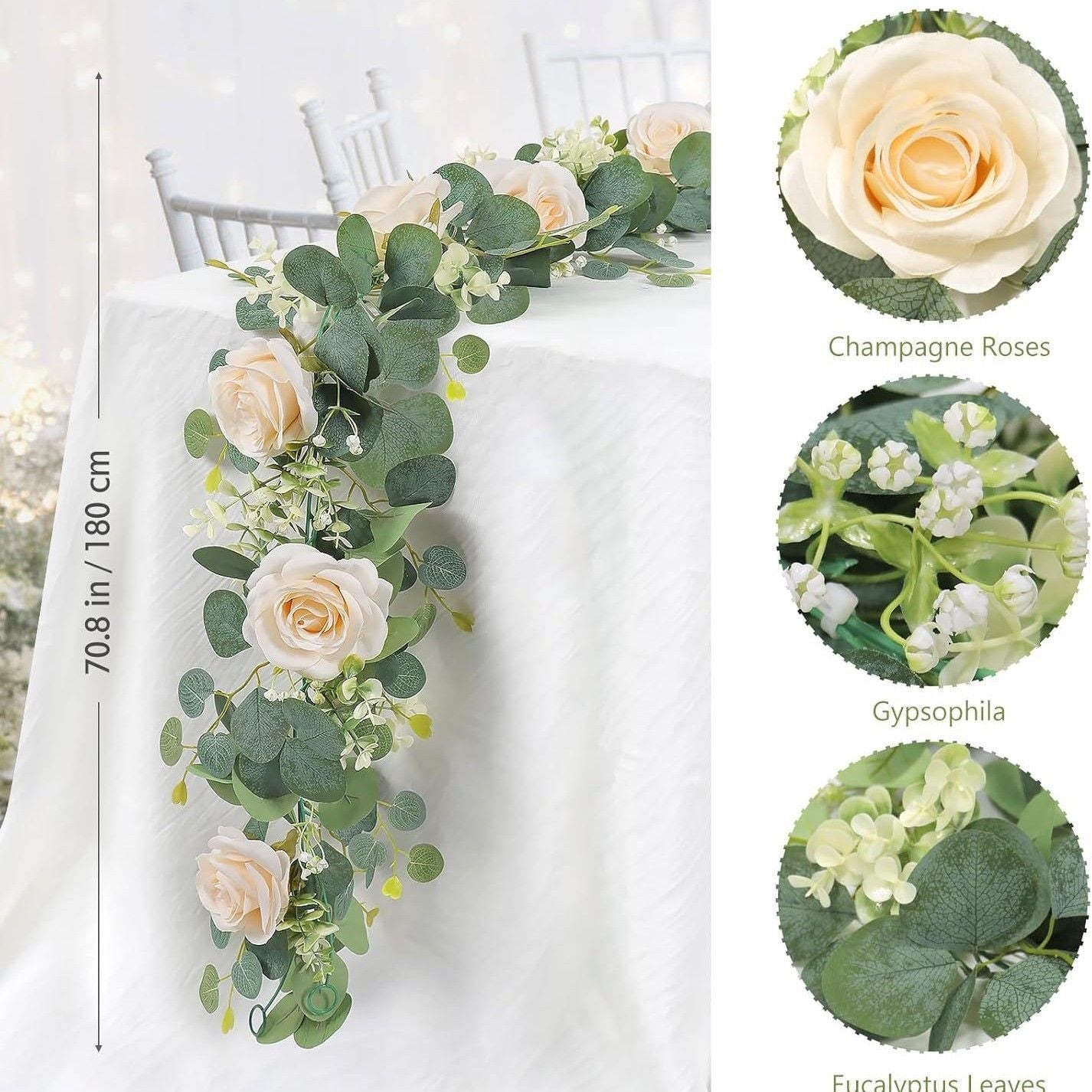Eucalyptus Flower Vine - Champagne V1221-EUCALYPTUS-FLOWER-VINE-CHAMPAGNE