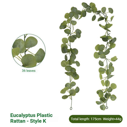 Eucalyptus with Flowers - 37 Heads-K V1221-EUCALYPTUS-WITH-FLOWERS-37HEADS-K