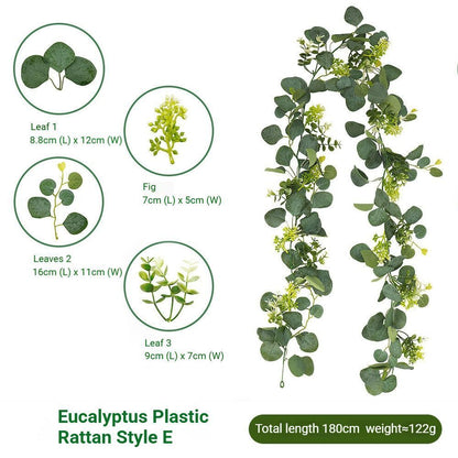 Eucalyptus with Flowers - 60 Heads-E V1221-EUCALYPTUS-WITH-FLOWERS-60HEADS-E