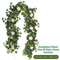 Eucalyptus with Flowers - 72 Heads-B V1221-EUCALYPTUS-WITH-FLOWERS-72HEADS-B