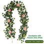 Eucalyptus with Flowers - 72 Heads-pink V1221-EUCALYPTUS-WITH-FLOWERS-72HEADS-PINK