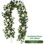 Eucalyptus with Flowers - 72 Heads-white V1221-EUCALYPTUS-WITH-FLOWERS-72HEADS-WHITE