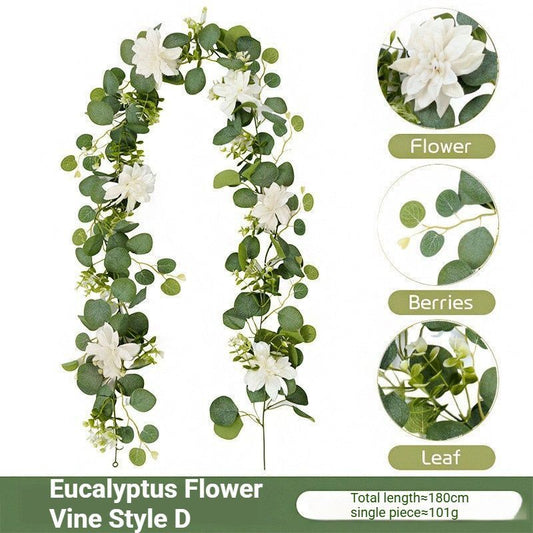 Eucalyptus with Flowers - C V1221-EUCALYPTUS-WITH-FLOWERS-C