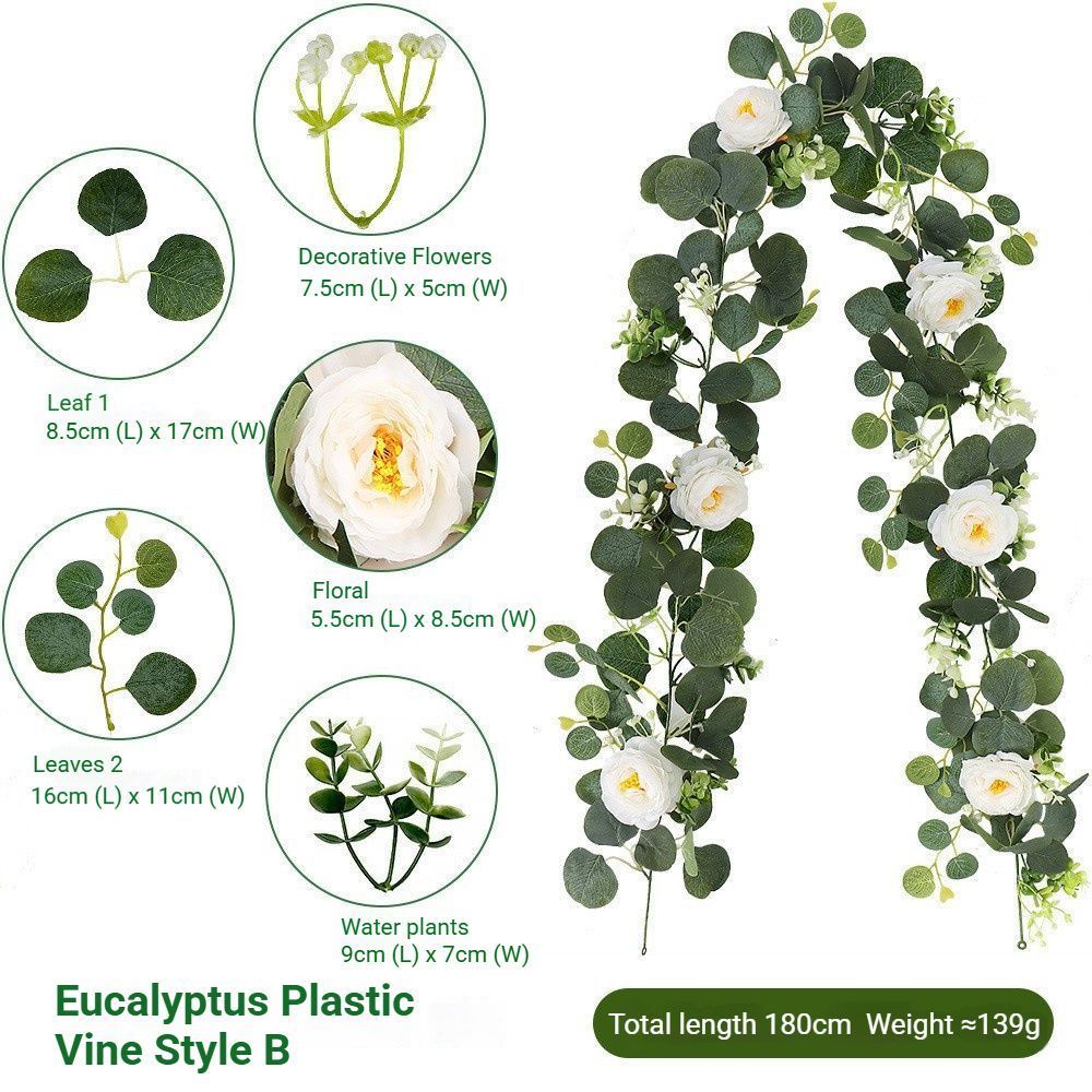Eucalyptus with Flowers - P V1221-EUCALYPTUS-WITH-FLOWERS-P