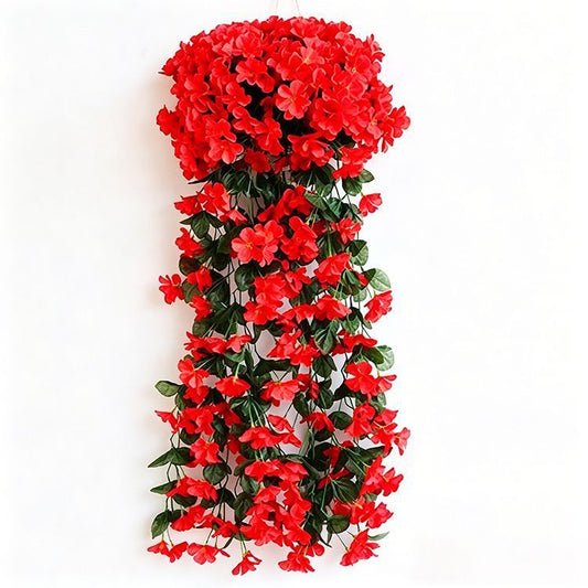 ArtificialFive-PetaledBrightRedFlowers V1221-FIVE-PETALDEEPRED-1BUNCH