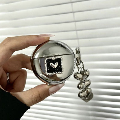Floral Electroplated Case + 3 Heart Charms AirPods 4 V1221-FLORAL-ELECTROPLATED-CASE-3-HEART-CHARMS-AIRPODS-4