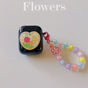 Floral patches + black base shell + colorful bracelet AirPods 1/2 V1221-FLORAL-PATCHES-BLACK-BASE-SHELL-COLORFUL-BRACELET-AIRPODS-1-2