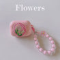 Floral patches + pink base shell + pink bracelet Apple AirPods Pro 2 V1221-FLORAL-PATCHES-PINK-BASE-SHELL-PINK-BRACELET-APPLE-AIRPODS-PRO-2