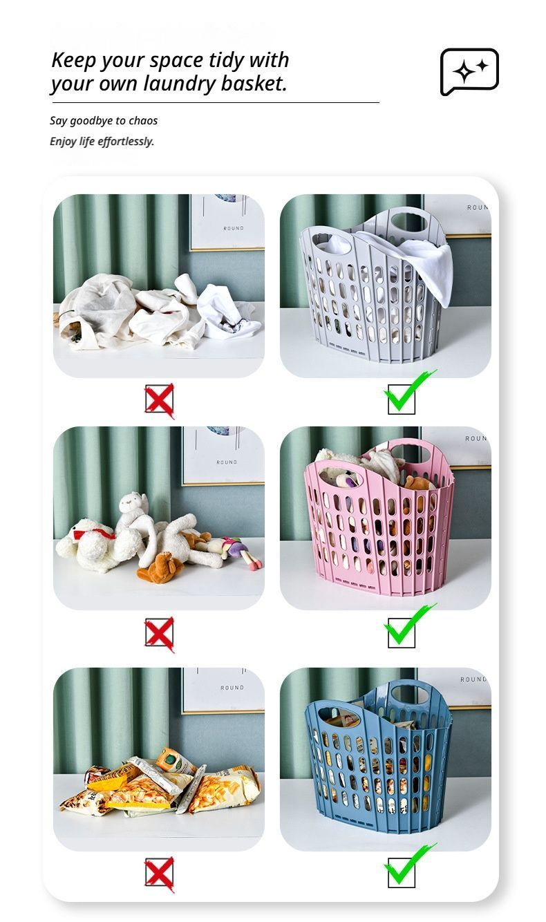 Fold the dirty clothes basket-large gray V1221-FOLD-THE-DIRTY-CLOTHES-BASKET-LARGE-GRAY