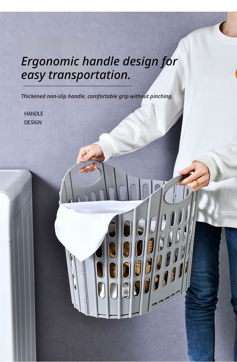 Fold the dirty clothes basket-large white V1221-FOLD-THE-DIRTY-CLOTHES-BASKET-LARGE-WHITE