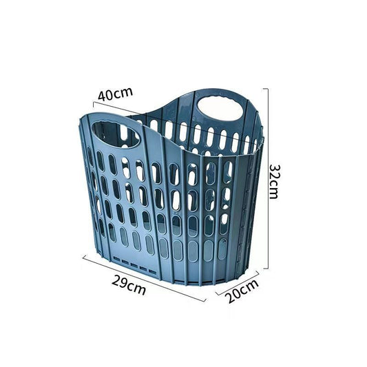 Fold the dirty clothes basket-small blue V1221-FOLD-THE-DIRTY-CLOTHES-BASKET-SMALL-BLUE