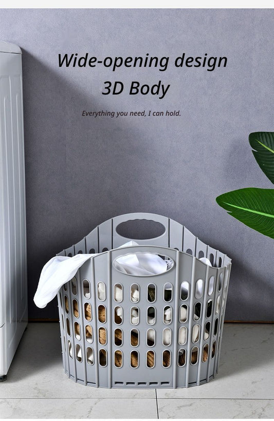 Fold the dirty clothes basket-small blue V1221-FOLD-THE-DIRTY-CLOTHES-BASKET-SMALL-BLUE