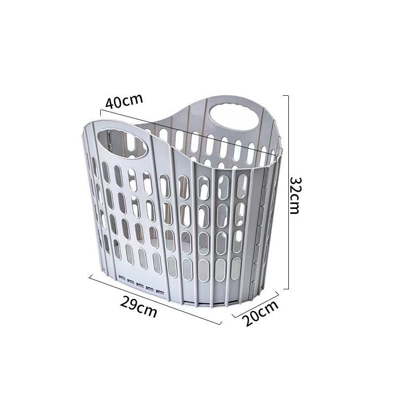 Fold the dirty clothes basket-small gray V1221-FOLD-THE-DIRTY-CLOTHES-BASKET-SMALL-GRAY