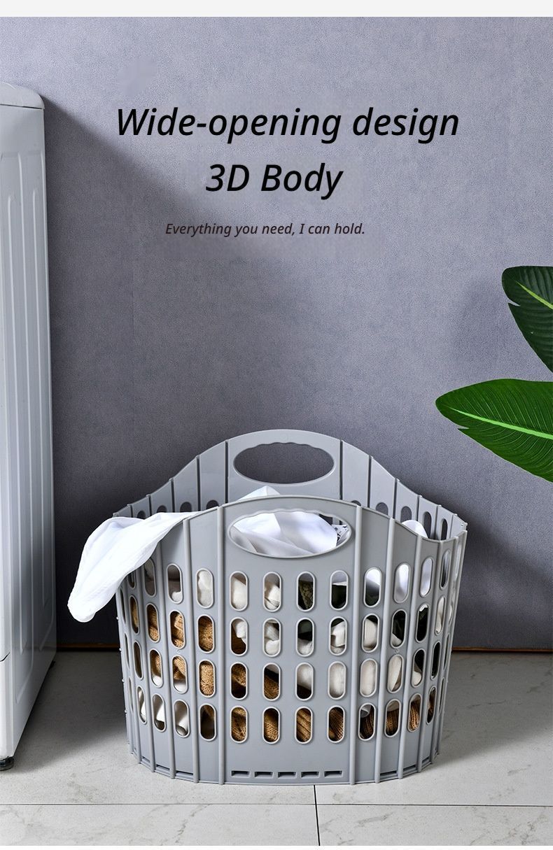 Fold the dirty clothes basket-small pink V1221-FOLD-THE-DIRTY-CLOTHES-BASKET-SMALL-PINK