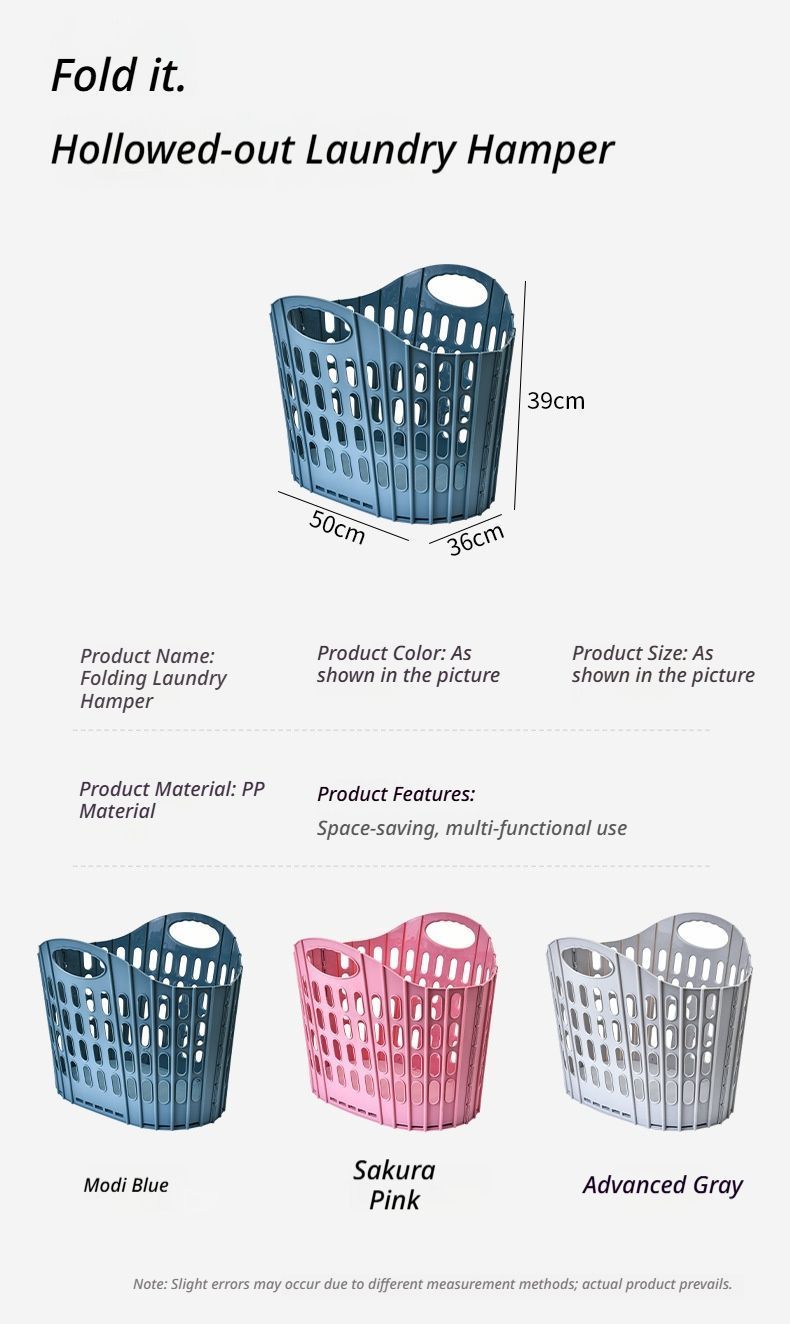Fold the dirty clothes basket-small pink V1221-FOLD-THE-DIRTY-CLOTHES-BASKET-SMALL-PINK