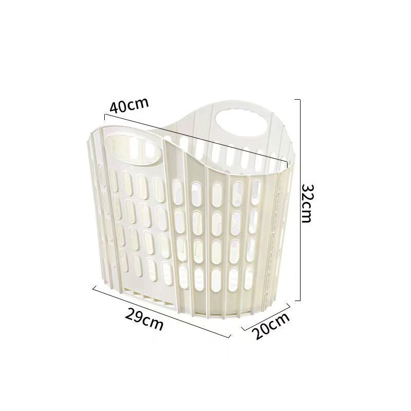 Fold the dirty clothes basket-small white V1221-FOLD-THE-DIRTY-CLOTHES-BASKET-SMALL-WHITE