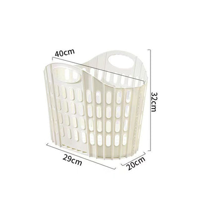 Fold the dirty clothes basket-small white V1221-FOLD-THE-DIRTY-CLOTHES-BASKET-SMALL-WHITE