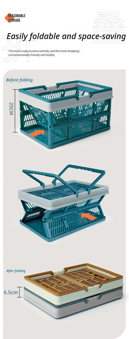 Folding picnic basket-Blue with Gray V1221-FOLDING-PICNIC-BASKET-BLUE-WITH-GRAY