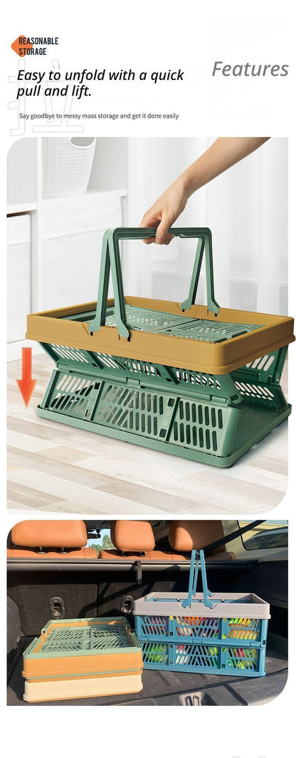 Folding picnic basket-Brown with Beige V1221-FOLDING-PICNIC-BASKET-BROWN-WITH-BEIGE
