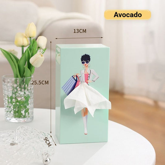 Fresh Avocado Green Princess Tissue Box Holder V1221-FRESH-AVOCADO-GREEN-PRINCESS-TISSUE-BOX-HOLDER