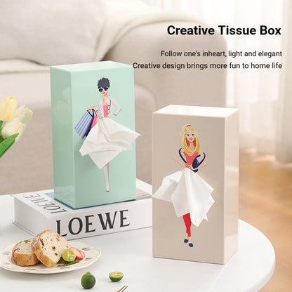 Fresh Avocado Green Princess Tissue Box Holder V1221-FRESH-AVOCADO-GREEN-PRINCESS-TISSUE-BOX-HOLDER