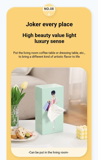 Fresh Avocado Green Princess Tissue Box Holder V1221-FRESH-AVOCADO-GREEN-PRINCESS-TISSUE-BOX-HOLDER