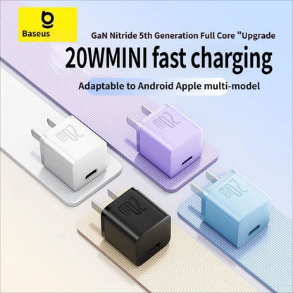 GaN5 Fast charging charger mini 1C 20W-Blue V1221-GAN5-CHARGER-MINI-1C-20W-BLUE