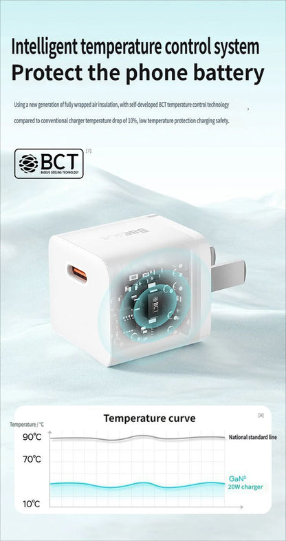 GaN5 Fast charging charger mini 1C 20W-Blue V1221-GAN5-CHARGER-MINI-1C-20W-BLUE