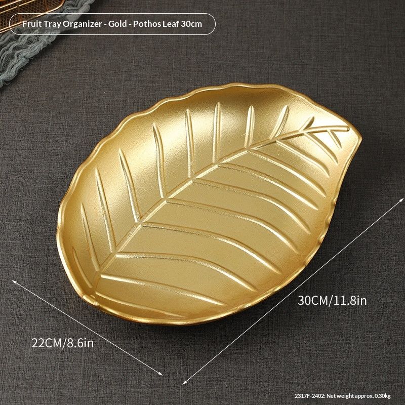 2317F-2501-Gold--VeinedLeaf25cm V1221-GOLD--VEINEDLEAF25CM