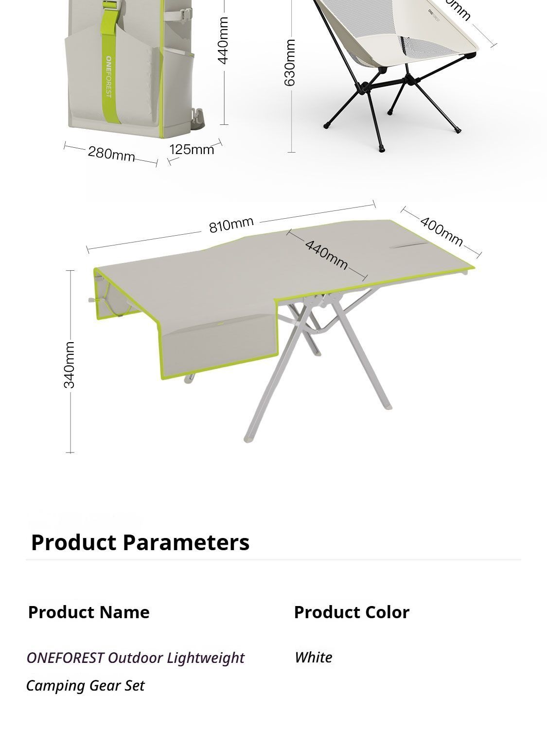 Green 4-Piece Set-Bag+Aluminum Table Frame+2 Moon Chairs V1221-GREEN-4-PIECE-SET-BAG-ALUMINUM-TABLE-FRAME-2-MOON-CHAIRS
